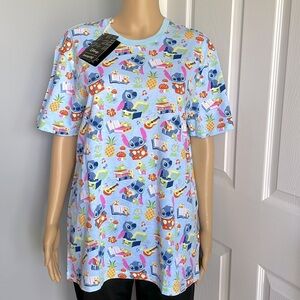 Loungefly Disney Lilo & Stitch Graphic‎ T-shirt Reading Music BookTok - M